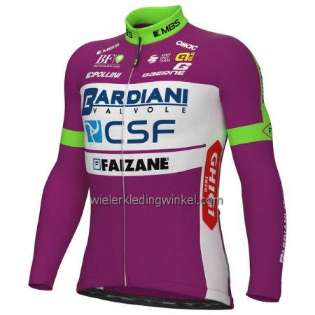Wielershirt 2022 Bardiani-CSF Faizane Lange Mouw Lila Groen